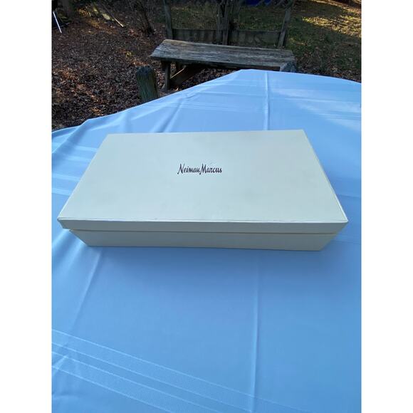 Neiman Marcus Marble Cheese Charcuterie Serving Board silver handles & Knife EUC - Picture 1 of 15